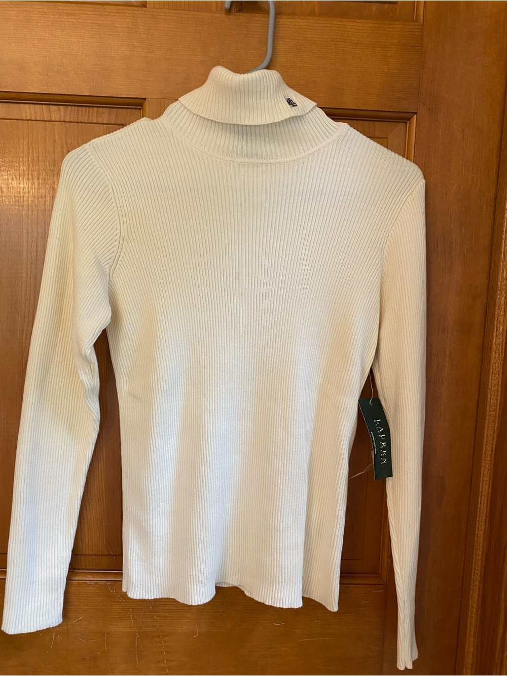 Lauren Ralph Lauren Cream Ribbed Turtleneck NWT